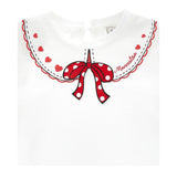 Monnalisa Shirt Girocollo tinta unita con Stampa Panna per Neonata 31F6246 PANNA MONNALISA 