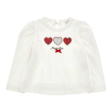 Monnalisa Shirt Girocollo tinta unita con Stampa Bianco per Neonata 31F624 BIANCO MONNALISA 