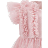 Monnalisa Abito tinta unita In Tulle Rosa per Neonata 31F909 ROSA MONNALISA 