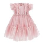 Monnalisa Abito tinta unita In Tulle Rosa per Neonata 31F909 ROSA MONNALISA 