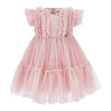 Monnalisa Abito tinta unita In Tulle Rosa per Neonata 31F909 ROSA MONNALISA 