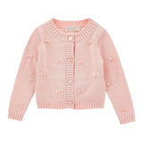 Monnalisa Cardigan tinta unita con Applicazioni Fiocchi Rosa per Neonata 37F800 ROSA MONNALISA 