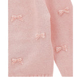 Monnalisa Cardigan tinta unita con Applicazioni Fiocchi Rosa per Neonata 37F800 ROSA MONNALISA 