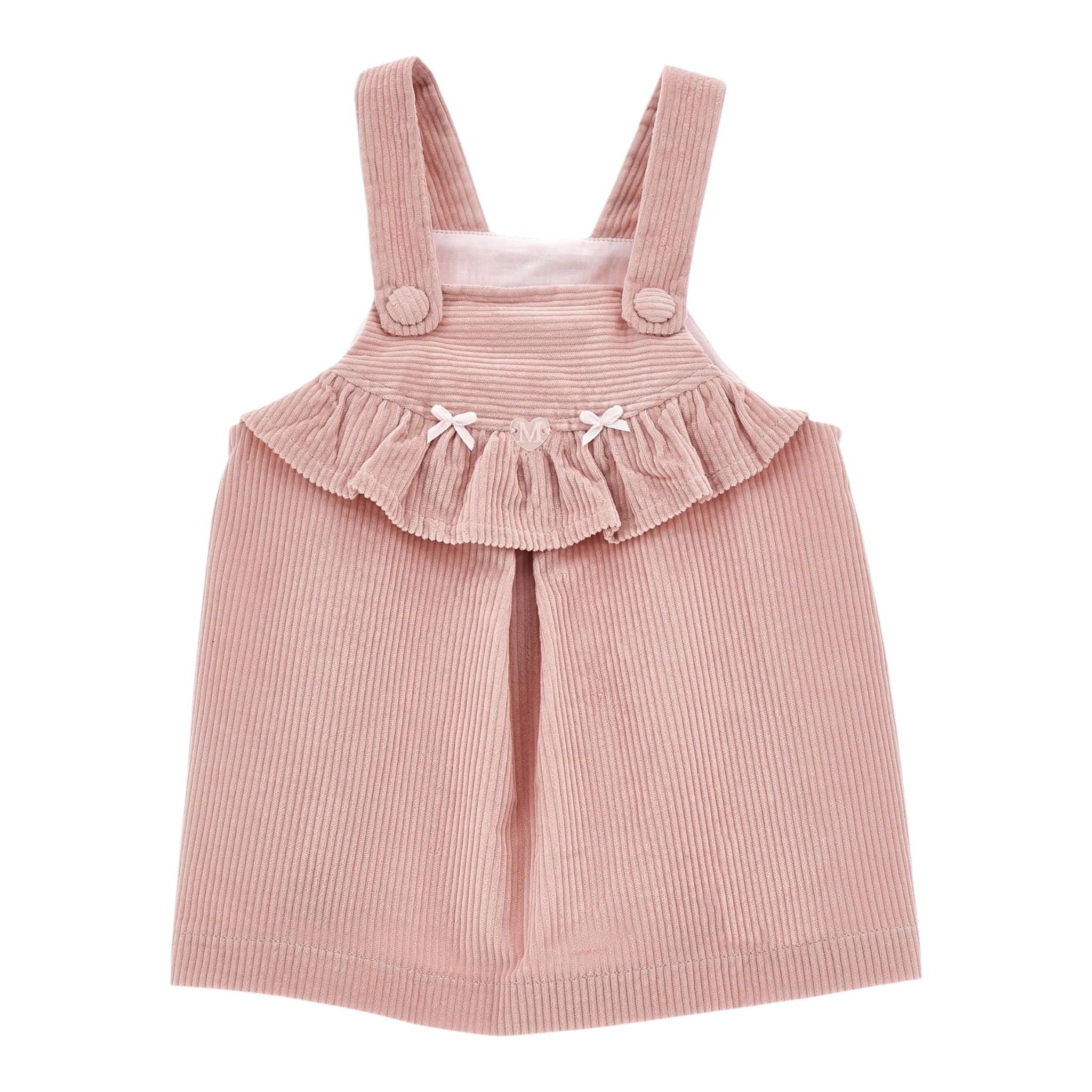 Monnalisa Salopette tinta unita In Velluto Rosa per Bambina 37F902JX ROSA MONNALISA 