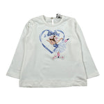 Monnalisa Shirt Girocollo tinta unita con Stampa Panna per Bambina 394609SQ PANNA MONNALISA 