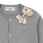 Monnalisa Cardigan tinta unita con Fiocco Grigio per Neonata 398802 GRIGIO MONNALISA 