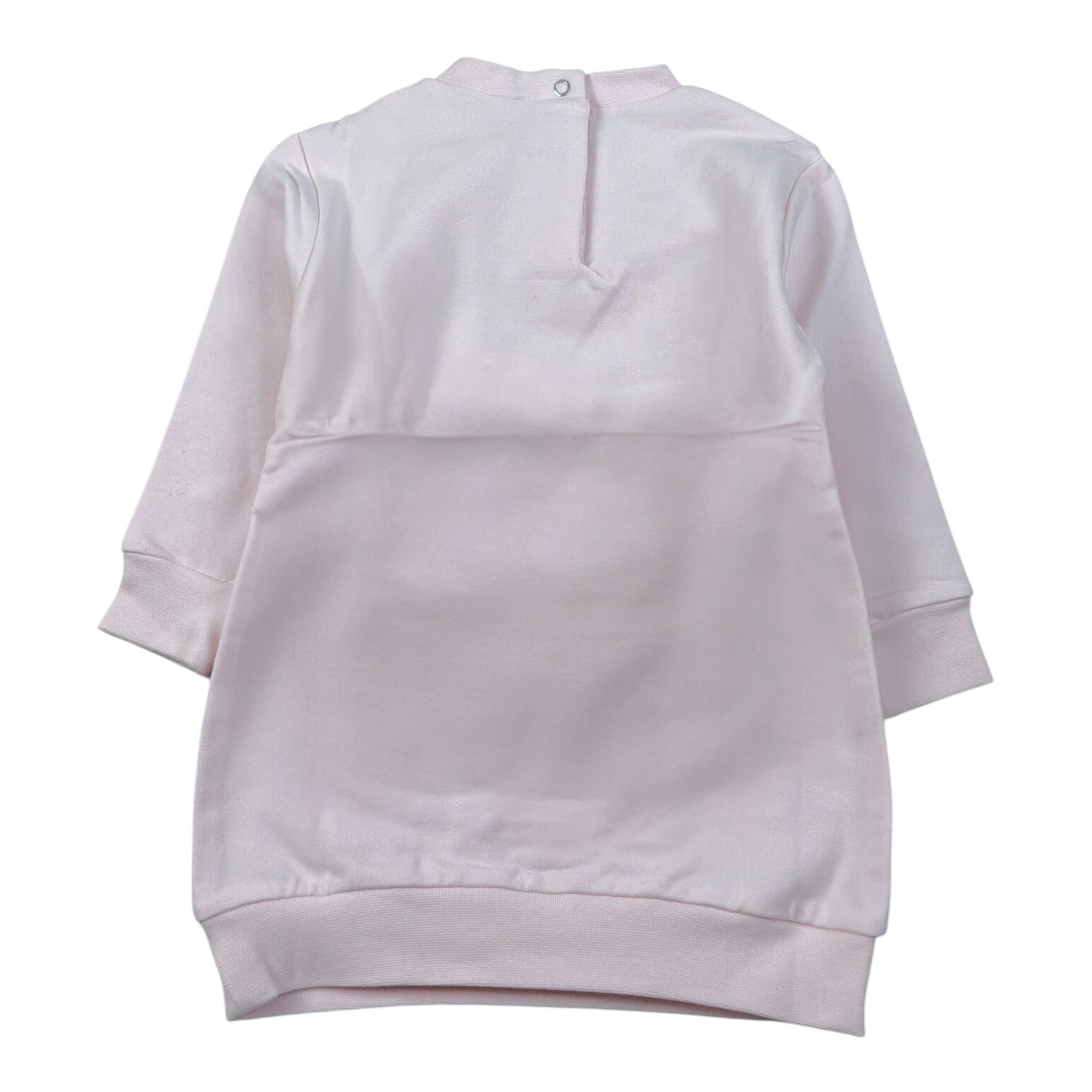Monnalisa Abito tinta unita con Stampa Rosa per Neonata 398913R3 ROSA MONNALISA 