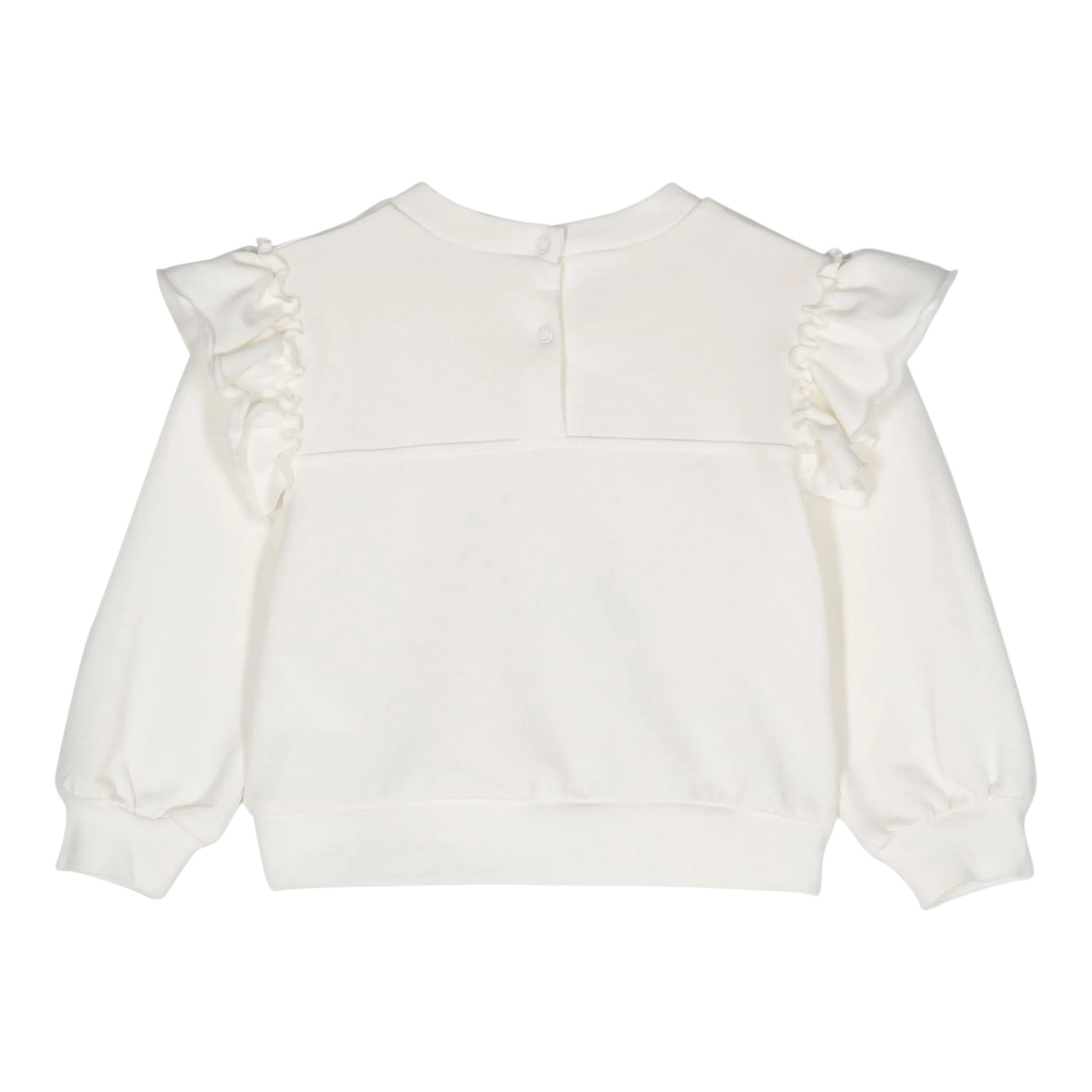 Monnalisa Felpa Chiusa Girocollo tinta unita con Stampa Panna per Neonata 39D604 PANNA MONNALISA 
