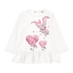 Monnalisa Maxi Shirt tinta unita con Stampa Panna per Bambina 39D605 PANNA MONNALISA 