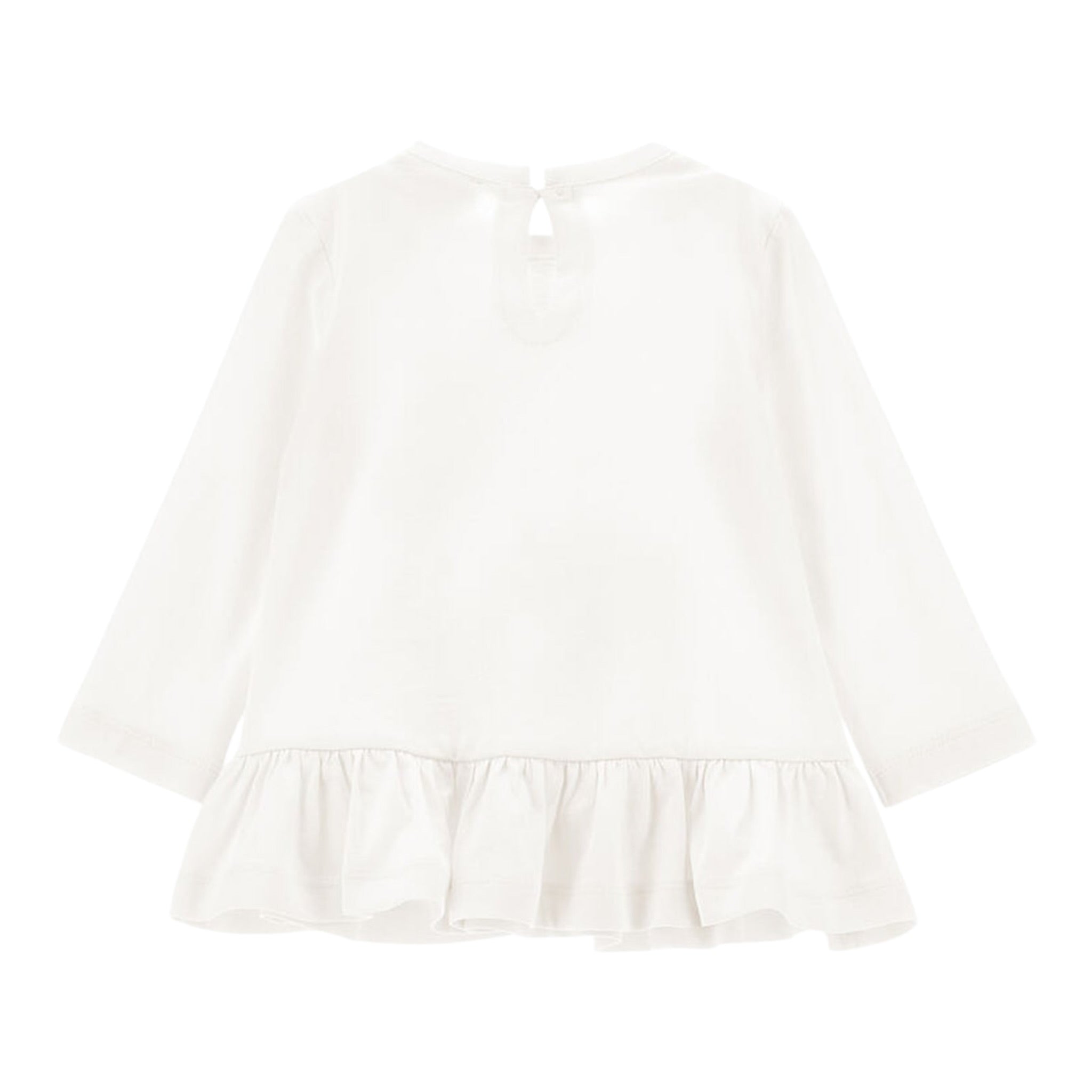 Monnalisa Maxi Shirt tinta unita con Stampa Panna per Bambina 39D605 PANNA MONNALISA 