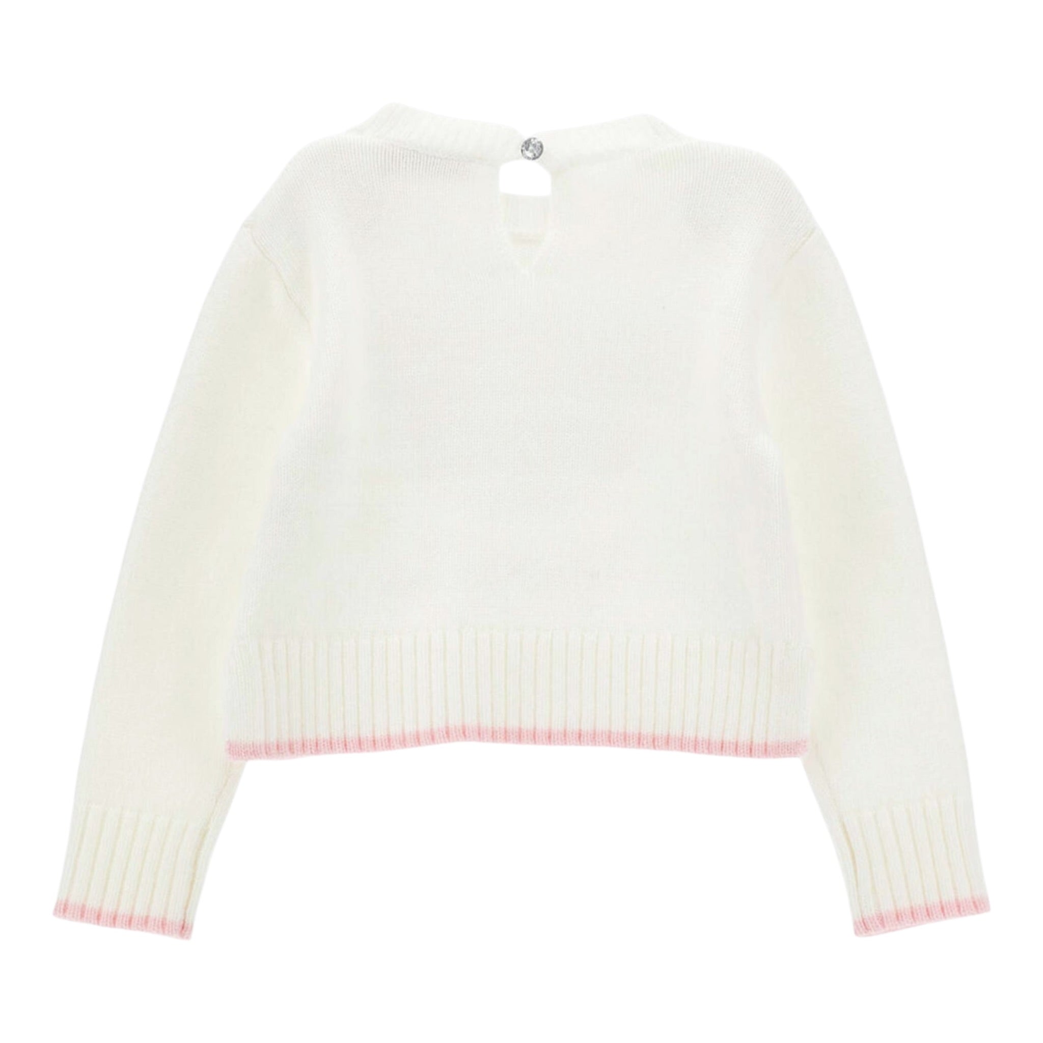 Monnalisa Maglia Girocollo tinta unita con Brillantini Panna per Neonata 39D617 PANNA MONNALISA 