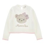 Monnalisa Maglia Girocollo tinta unita con Brillantini Panna per Neonata 39D617 PANNA MONNALISA 