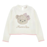 Monnalisa Maglia Girocollo tinta unita con Brillantini Panna per Neonata 39D617 PANNA MONNALISA 