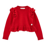 Monnalisa Maglia tinta unita con Balze Rosso per Neonata 39D619 ROSSO MONNALISA 