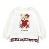 Monnalisa Felpa tinta unita con Stampa Bianco per Neonata 39D625 BIANCO MONNALISA 