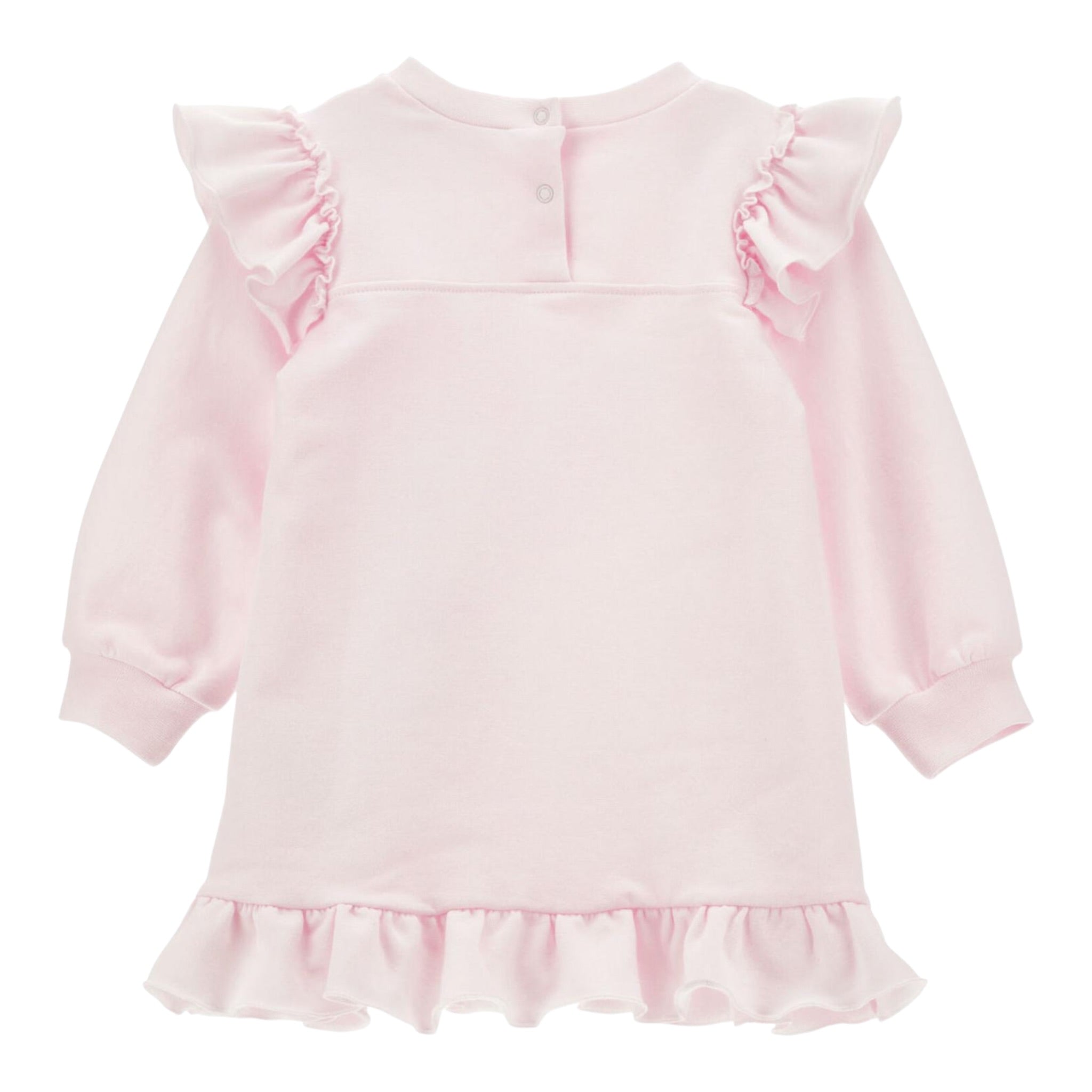 Monnalisa Maxi Felpa tinta unita con Rouches E Stampa Rosa per Neonata 39D900 ROSA MONNALISA 