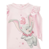 Monnalisa Maxi Felpa tinta unita con Rouches E Stampa Rosa per Neonata 39D900 ROSA MONNALISA 