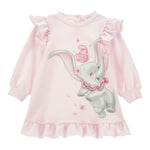 Monnalisa Maxi Felpa tinta unita con Rouches E Stampa Rosa per Neonata 39D900 ROSA MONNALISA 