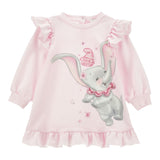 Monnalisa Maxi Felpa tinta unita con Rouches E Stampa Rosa per Neonata 39D900 ROSA MONNALISA 