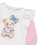 Monnalisa Abito tinta unita con Maniche In Contrasto Bianco per Bambina 39D905 BIANCO MONNALISA 