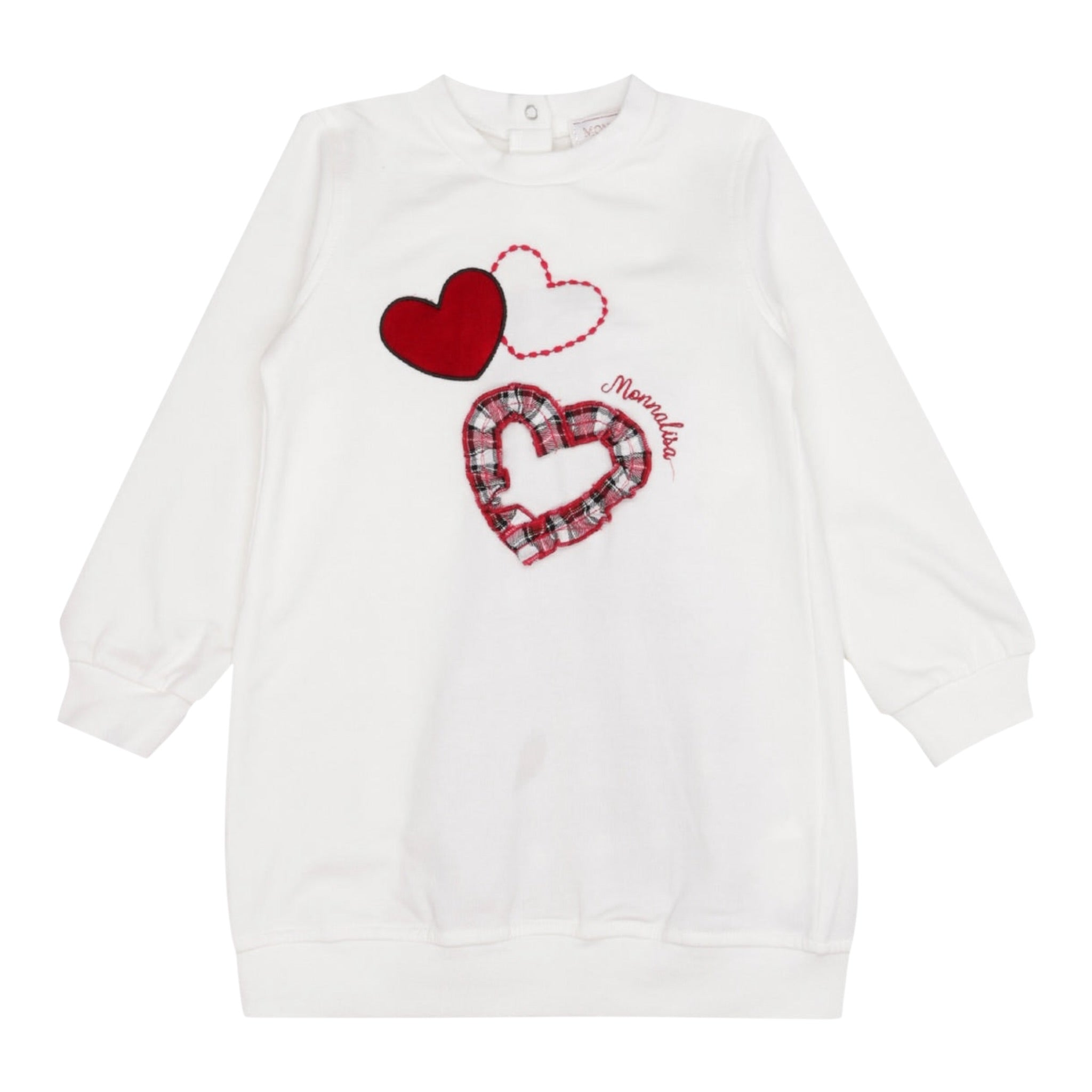 Monnalisa Abito tinta unita con Stampa Bianco per Neonata 39D908N BIANCO MONNALISA 