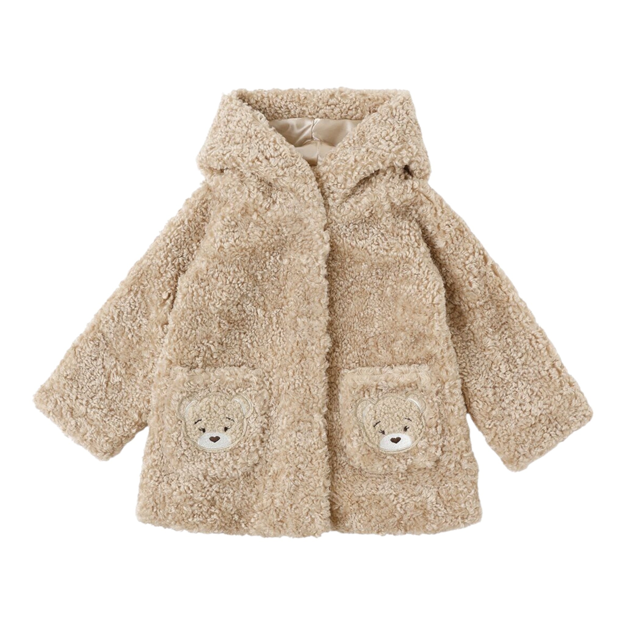 Monnalisa Cappotto tinta unita con Cappuccio Beige per Neonata 39F103N BEIGE MONNALISA 
