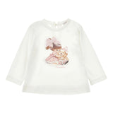 Monnalisa Shirt Girocollo tinta unita Cn Stampa Panna per Neonata 39F602NX PANNA MONNALISA 
