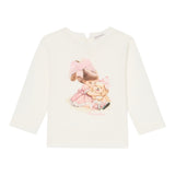 Monnalisa Shirt Girocollo tinta unita Cn Stampa Panna per Neonata 39F602 PANNA MONNALISA 
