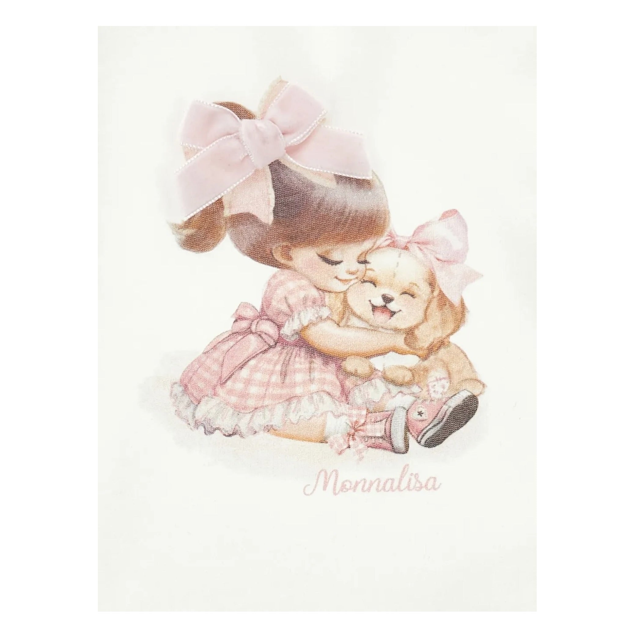 Monnalisa Shirt Girocollo tinta unita Cn Stampa Panna per Bambina 39F602X PANNA MONNALISA 