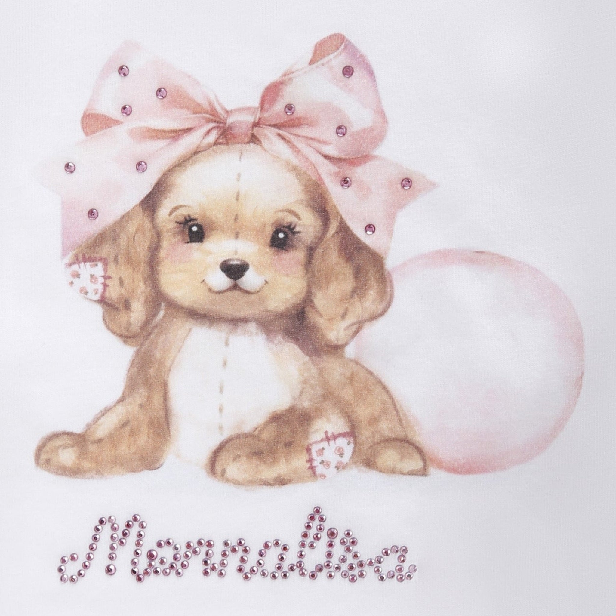 Monnalisa Shirt tinta unita con Stampa Bianco per Neonata 39F605 BIANCO MONNALISA 