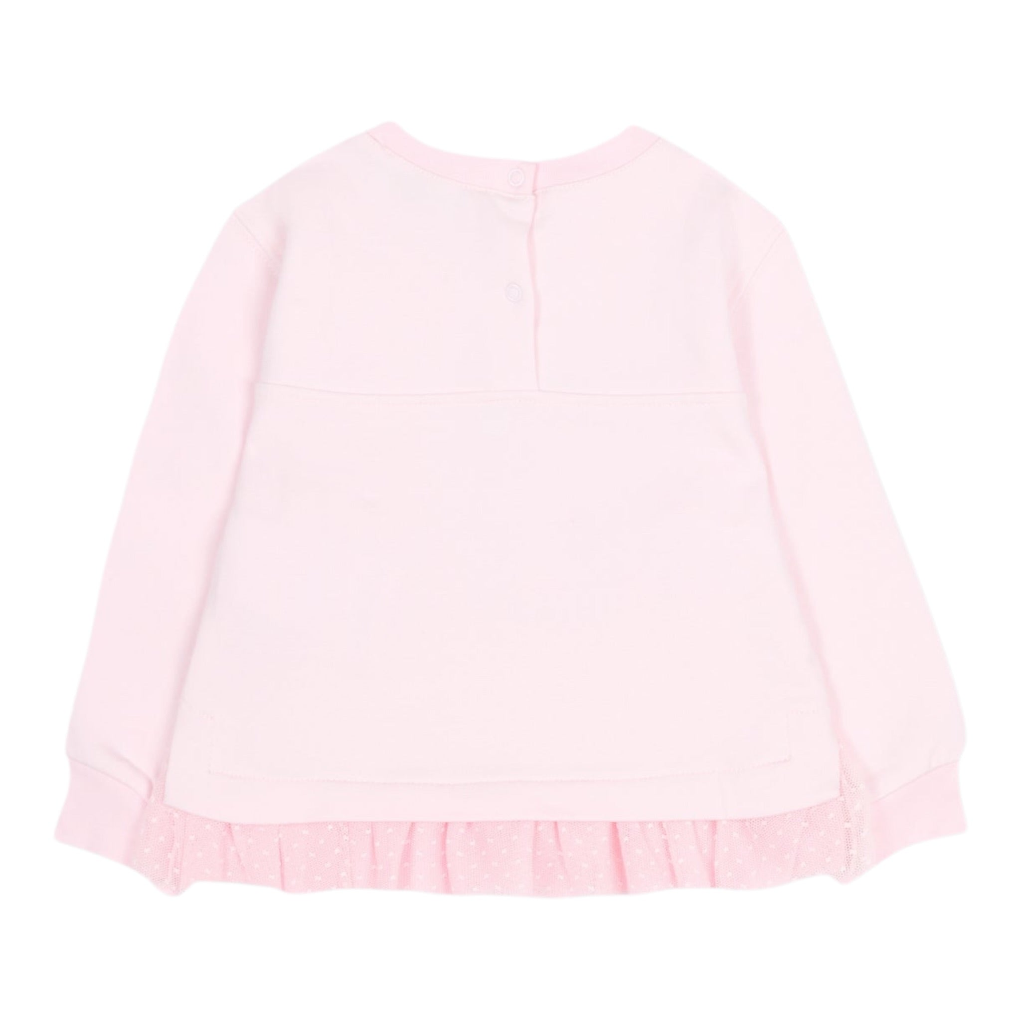 Monnalisa Felpa Chiusa Girocollo tinta unita con Stampa Rosa per Neonata 39F607 ROSA MONNALISA 
