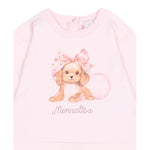 Monnalisa Felpa Chiusa Girocollo tinta unita con Stampa Rosa per Neonata 39F607 ROSA MONNALISA 