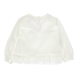 Monnalisa Felpa Chiusa Girocollo tinta unita con Stampa Panna per Neonata 39F607X PANNA MONNALISA 