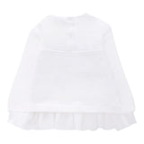 Monnalisa Felpa Chiusa Girocollo tinta unita con Stampa Panna per Neonata 39F607XX PANNA MONNALISA 