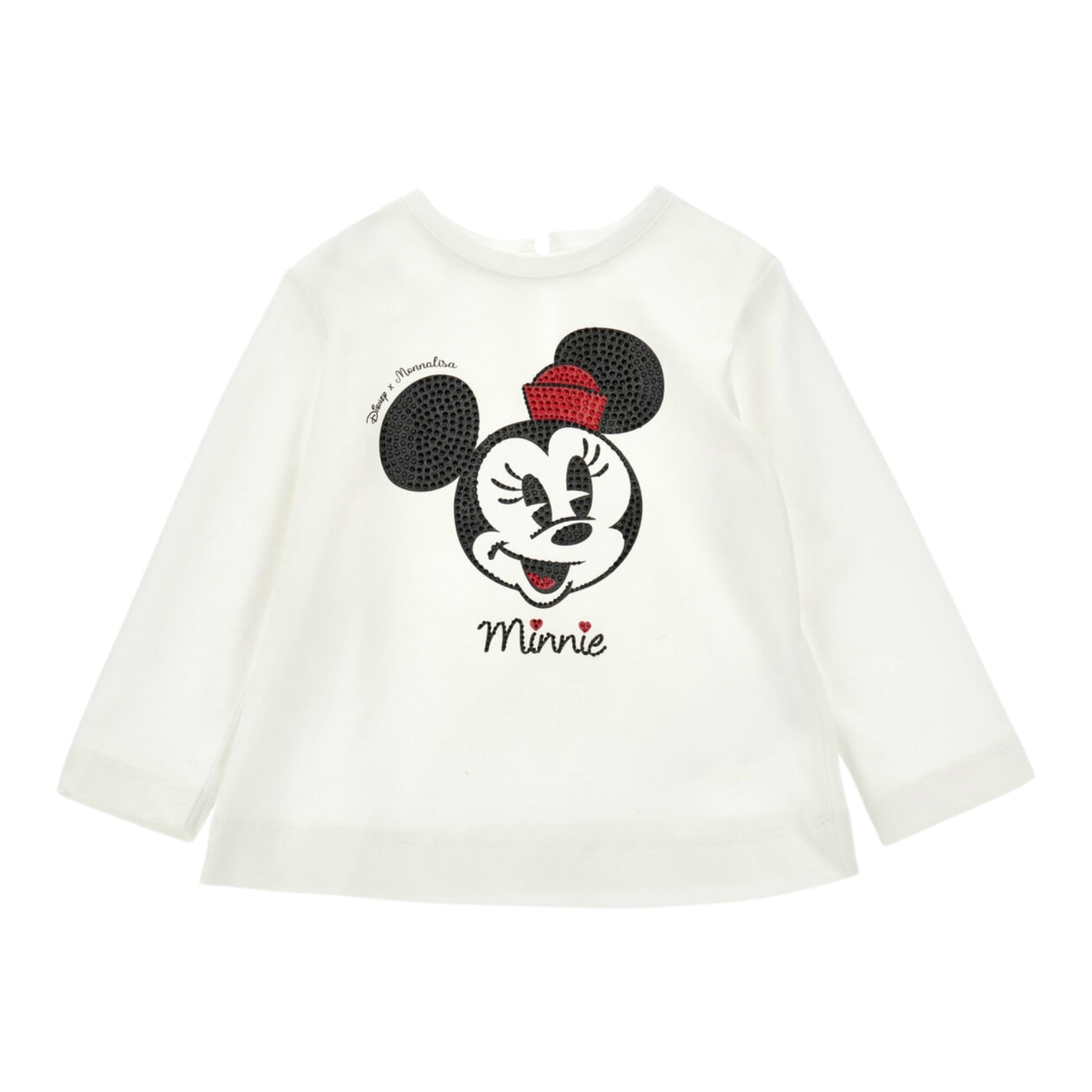 Monnalisa Shirt Girocollo tinta unita con Stampa Bianco per Neonata 39F610 BIANCO MONNALISA 