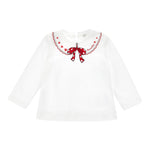 Monnalisa Shirt Girocollo tinta unita con Stampa Panna per Neonata 39F618 PANNA MONNALISA 