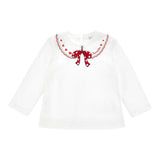 Monnalisa Shirt Girocollo tinta unita con Stampa Panna per Neonata 39F618 PANNA MONNALISA 