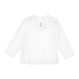 Monnalisa Shirt Girocollo tinta unita con Stampa Panna per Neonata 39F618 PANNA MONNALISA 