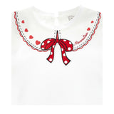 Monnalisa Shirt Girocollo tinta unita con Stampa Panna per Neonata 39F618 PANNA MONNALISA 