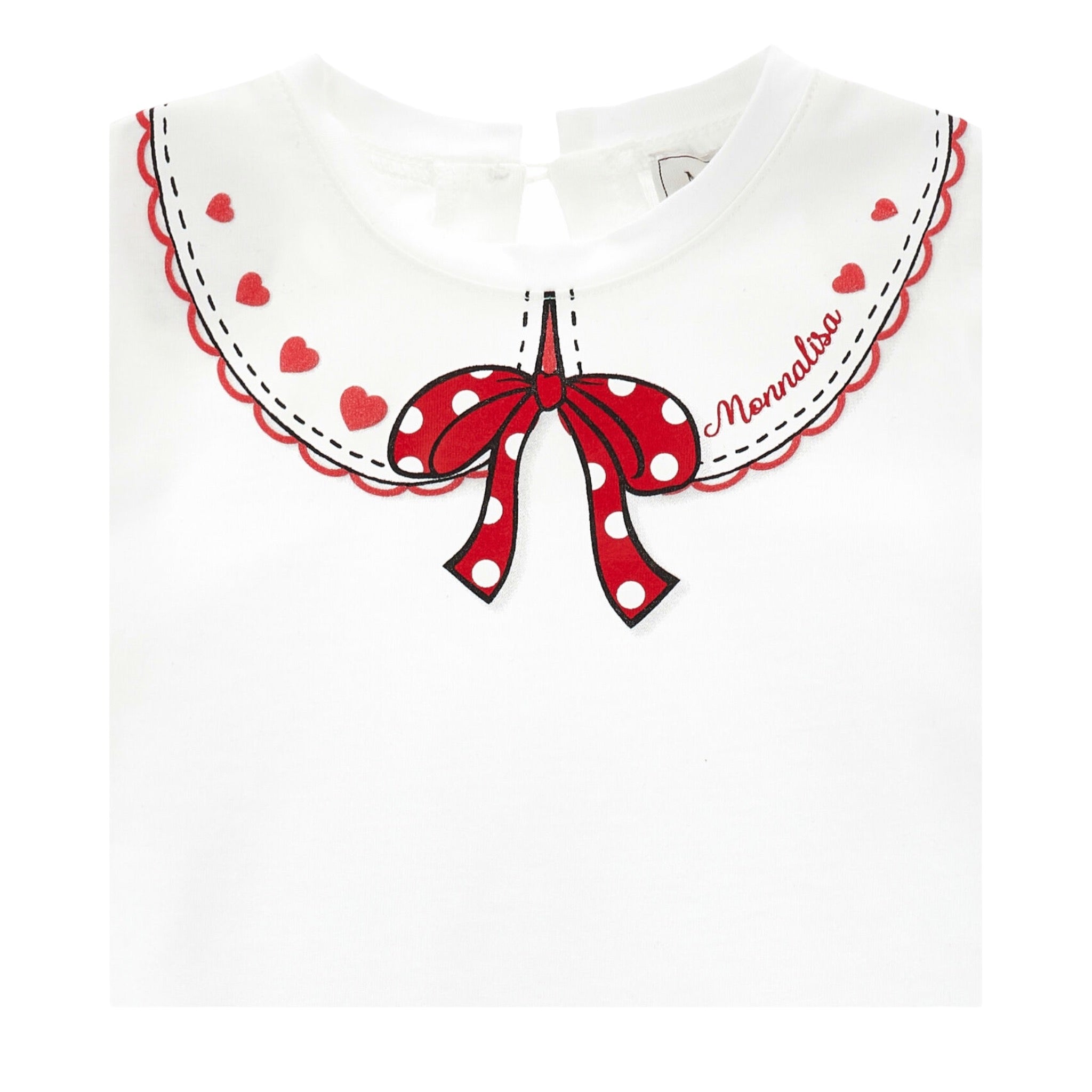 Monnalisa Shirt Girocollo tinta unita con Stampa Panna per Neonata 39F618 PANNA MONNALISA 