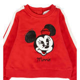 Monnalisa Felpa Chiusa Girocollo tinta unita con Stampa Minnie Rosso per Neonata 39F620 ROSSO MONNALISA 