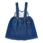 Monnalisa Salopette In Denim tinta unita con Ricami Blu per Neonata 39F703 BLU MONNALISA 