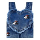 Monnalisa Salopette In Denim tinta unita con Ricami Blu per Neonata 39F703 BLU MONNALISA 