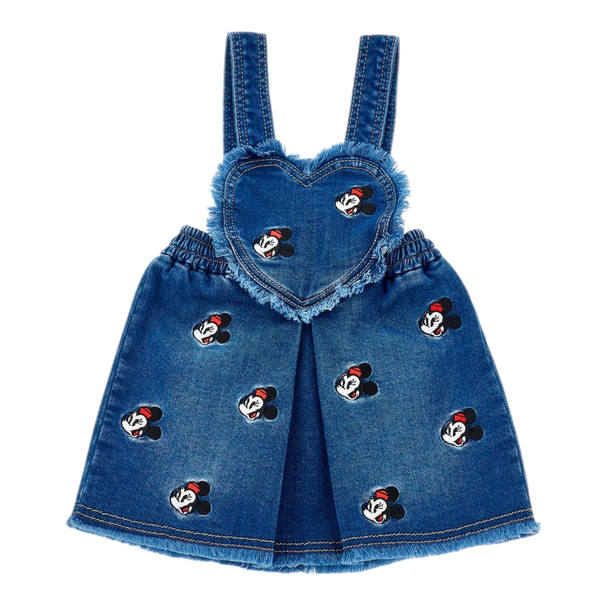 Monnalisa Salopette In Denim tinta unita con Ricami Blu per Neonata 39F703X BLU MONNALISA 
