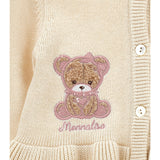 Monnalisa Cardigan tinta unita con Ricami Beige per Neonata 39F802 BEIGE MONNALISA 