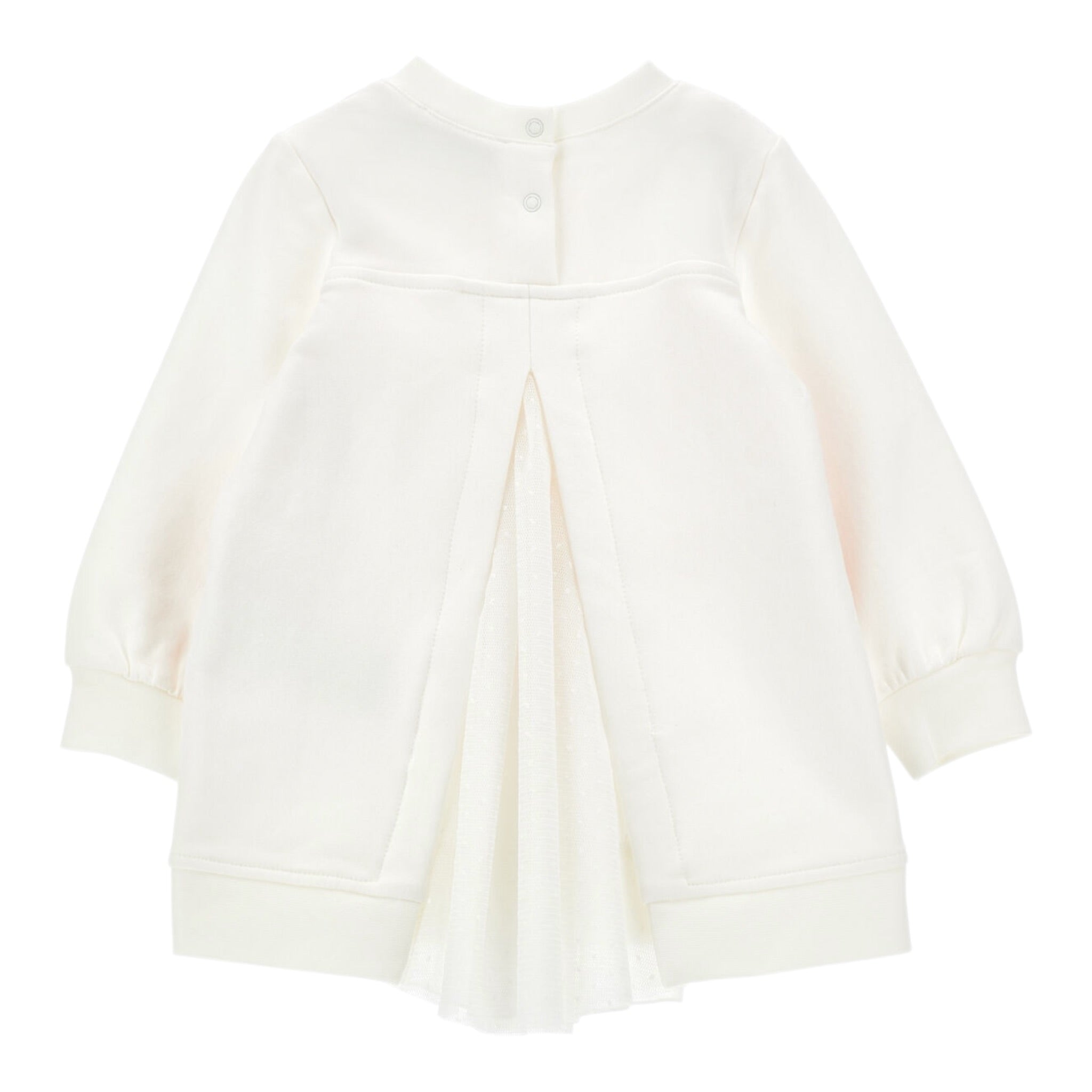 Monnalisa Abito Felpa Bicolore Manica Lunga con Stampa Rosa/Panna per Neonata 39F901N ROSA/PANNA MONNALISA 