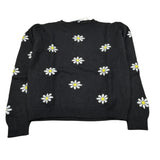Monnalisa Maglia Girocollo tinta unita con Ricami Nero per Bambina 498601 NERO MONNALISA 