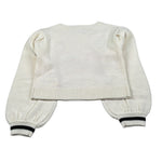 Monnalisa Maglia Girocollo tinta unita con Ricami Panna per Bambina 498621 PANNA MONNALISA 