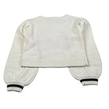 Monnalisa Maglia Girocollo tinta unita con Ricami Panna per Bambina 498621 PANNA MONNALISA 