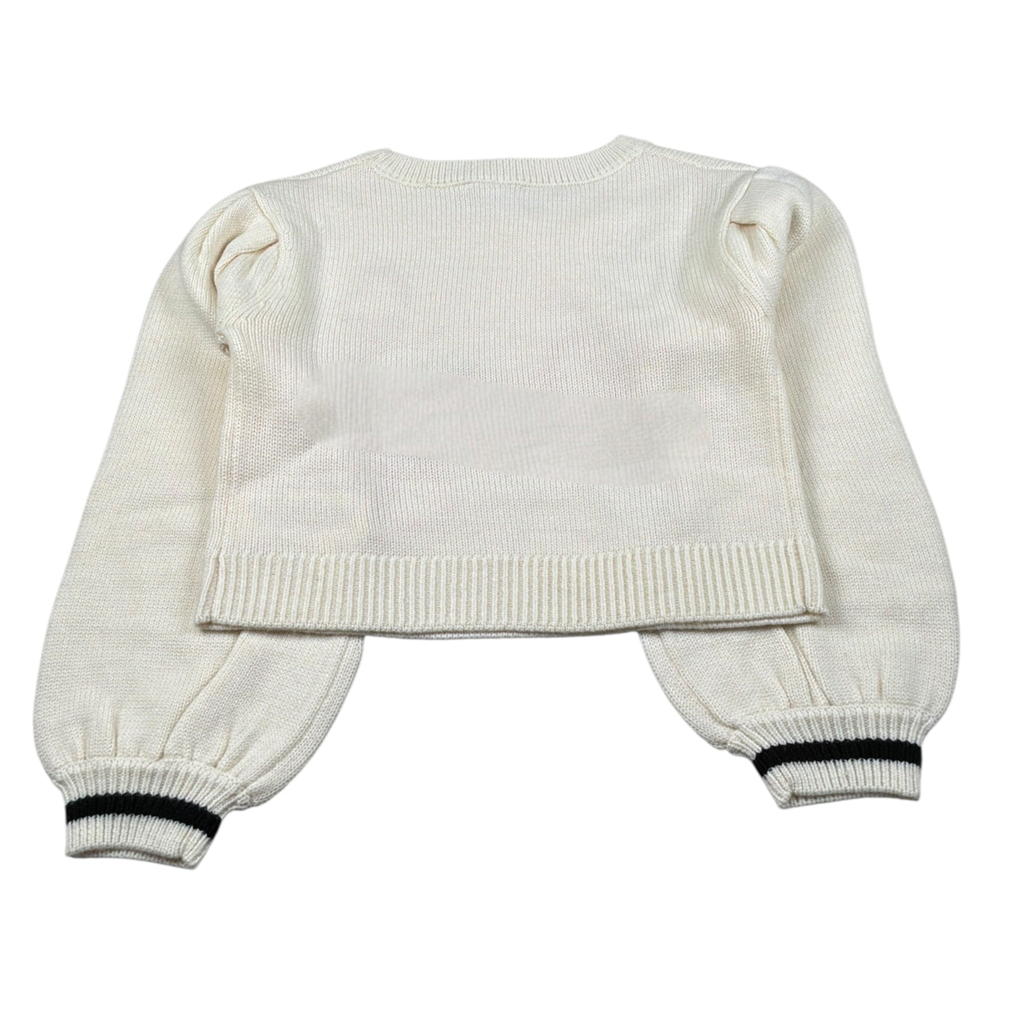 Monnalisa Maglia Girocollo tinta unita con Ricami Panna per Bambina 498621 PANNA MONNALISA 